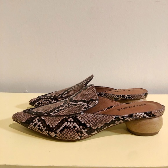 Jeffrey Campbell Snakeskin Leather Vionit Slide Rounded Heel Loafer Mule Shoe - Picture 4 of 6